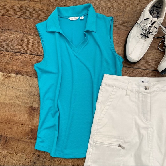 Turquoise Blue Athletic Sleeveless Top - Picture 5 of 6